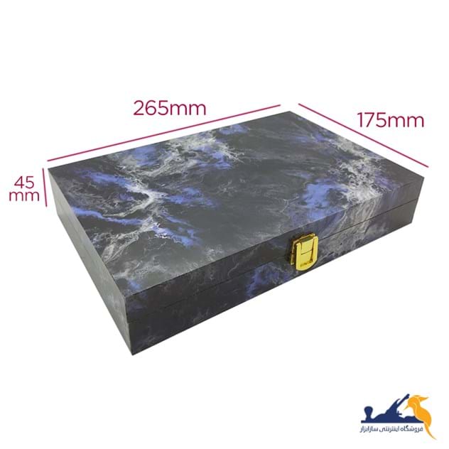 جعبه مقسم چوبی رزینی سایز بزرگ (26/5 *17.5 * 4/5 سانتیمتر)