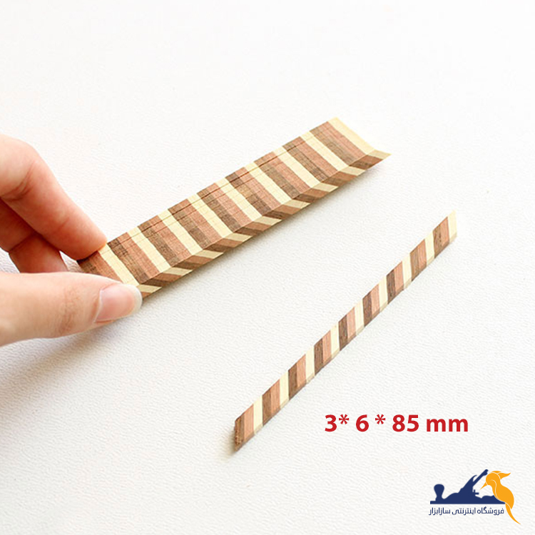 نوار چوبی تزیینی (جوک) 3 در 6 سه رنگ 85 میلیمتر