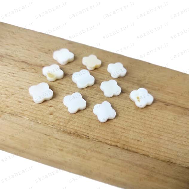 صدف طبیعی طرح گل 4 پَر (بسته 10 عددی)