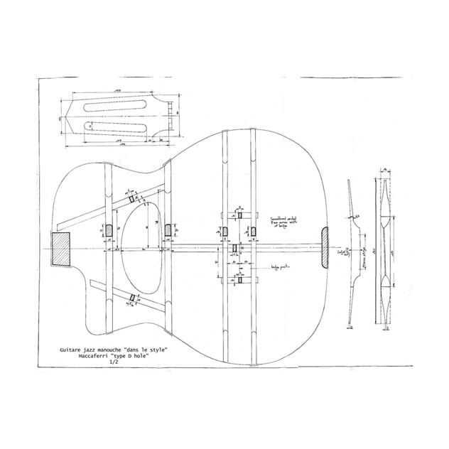 فایل نقشه گیتار آکوستیک مدل Maccaferri Nylon