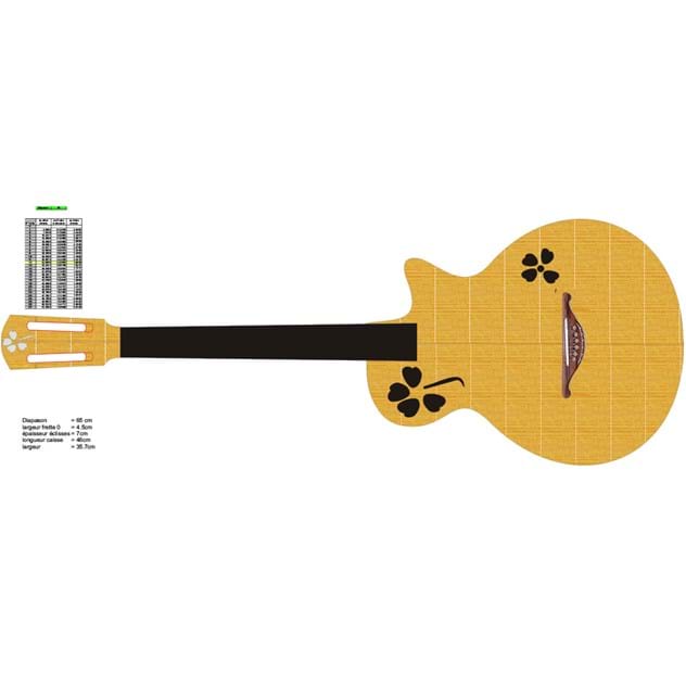 فایل نقشه گیتار آکوستیک مدل Nylon String