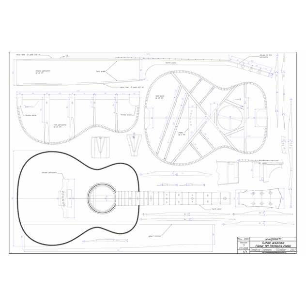 فایل نقشه گیتار آکوستیک مدل Orchestra Model