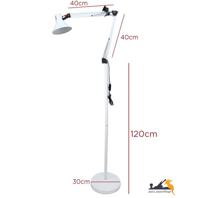 چراغ مطالعه مهندسی با پایه میله ای ایستاده