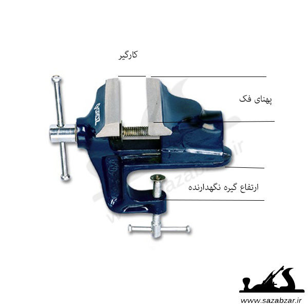 گيره بغل ميزي مينياتوري 10 سانتیمتری گروز TBV/C/100